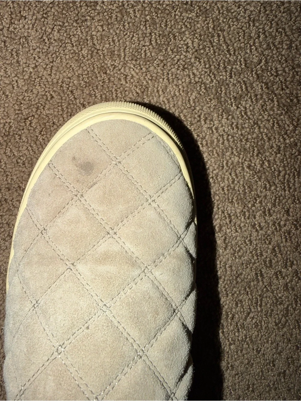Tory Burch Quilted Slip-On Flats in Beige